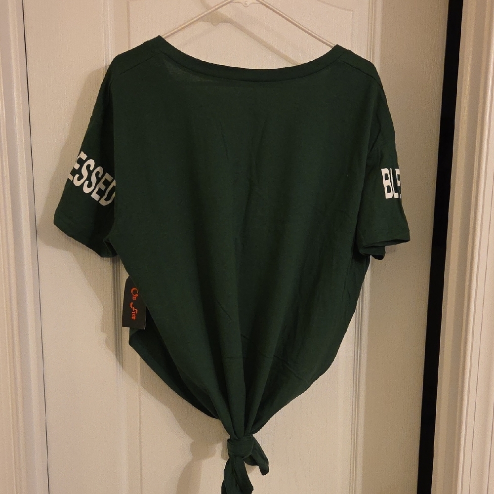 On Fire Forest Green 'Blessed and Beautiful' Tee - Picture 8 of 11